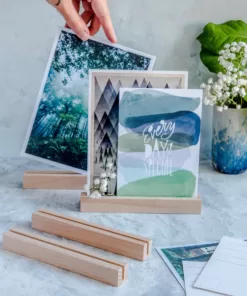 Houder voor foto of postkaart in beuk
