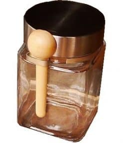 Thee potje in glas met lepel