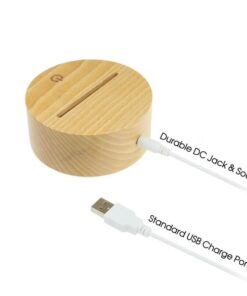 Alternative view of 3D base Lamp 16-kleuren rond Hout + Afstandbediening
