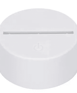 3D base Lamp 16-kleuren rond wit + Afstandbediening