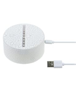 3D base Lamp 7-kleuren rond wit cracked look