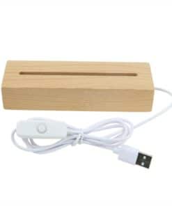 3D base Lamp warm wit in Hout