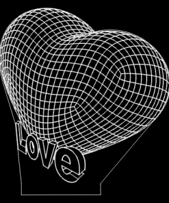 Alternative view of Ontwerp op acryl voor 3D LED lamp - Single Heart